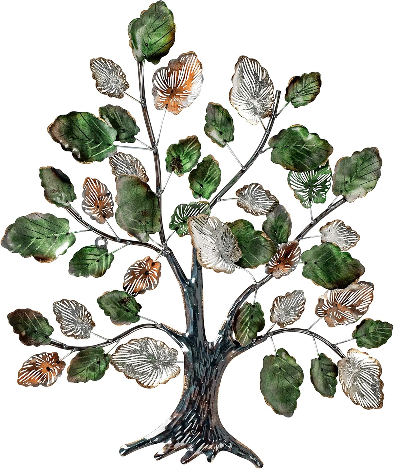 Decorazione in metallo albero con foglie