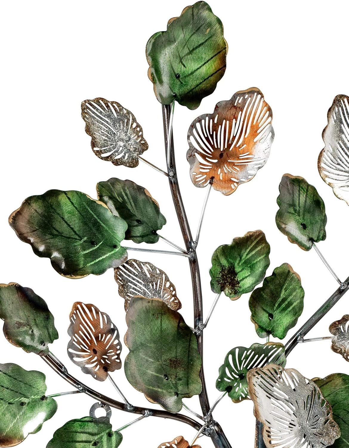 Decorazione in metallo albero con foglie - immagine 2