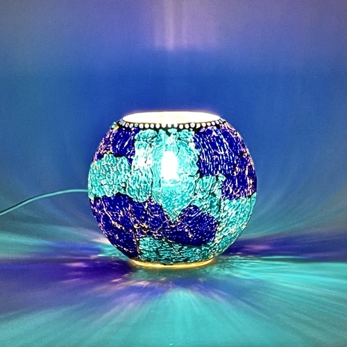 Lampada da tavolo in vetro Blue Bay h.17cm
