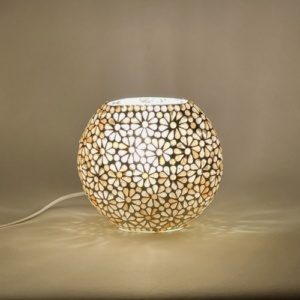 Lampada da tavolo in vetro Yellow Daisy h. 17