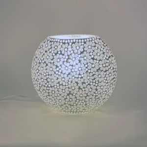 Lampada da tavolo in vetro White Daisy h. 25 media