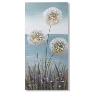 Quadro su tela Dandelios con glitter oro