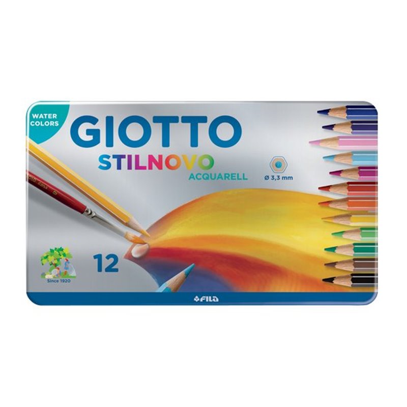 12 giotto stilnovo acquarell confezione metallo