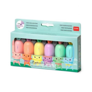 Set 6 mini evidenziatori carota Legami